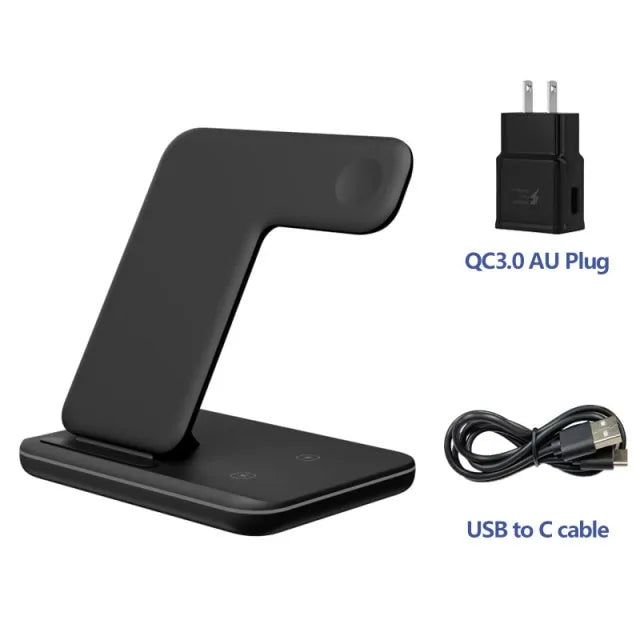 Wireless Charging Stand For Apple Watch And Iphone AU Plug Black