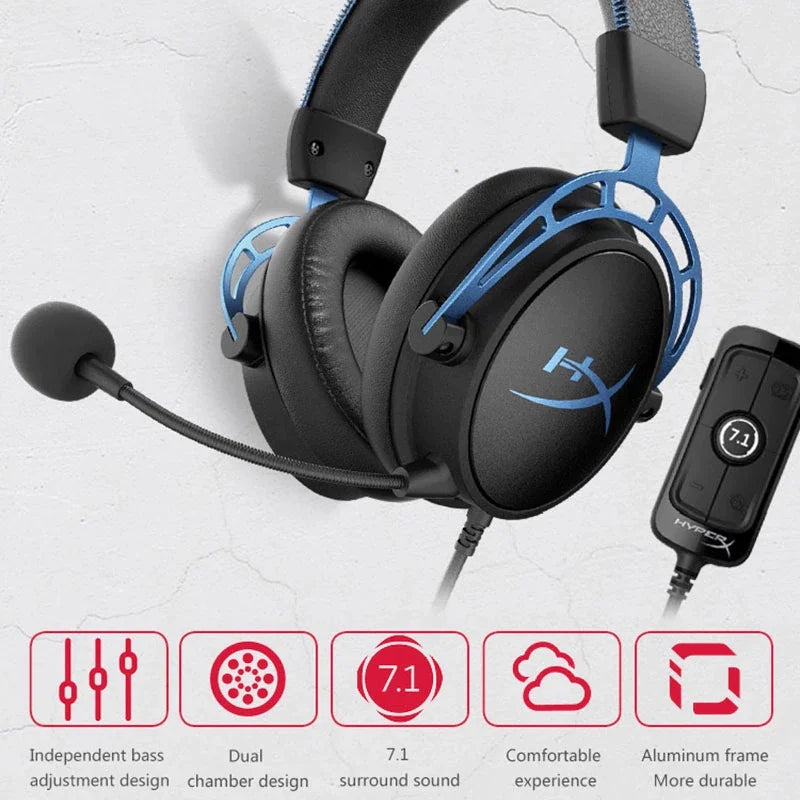 7.1 Surround Sound Gaming Headphone with Microphone Blue Headphones & Earbuds electronics Gaming Headphone surround sound wired headphone