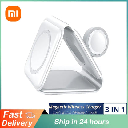 3-in-1 Magnetic Foldable Wireless Charger | Fast & Safe Charging | Compact & Portable Wireless Chargers air pods air poods airpods apple watch charging pads charging station horizontal iphone led magnetic charger mobile phone samsung vertical wireless charger {{ product_collections }} {{ product_description }}