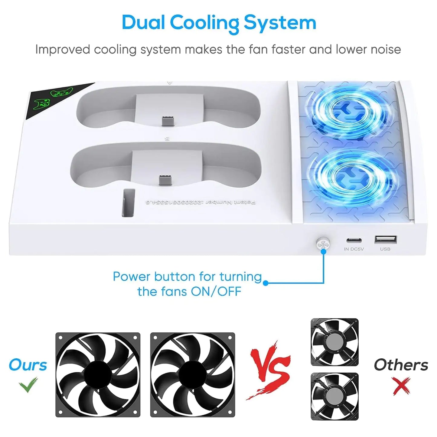 Charger Stand with Cooling Fan for Xbox Series S Console and Controller,Vertical Dual Charging Dock Accessories with 2 X 1400Mah Rechargeable Battery and Cover, Earphone Bracket for XSS XBox and Playstation Accessories Charger Stand with Cooling Fan for Xbox Series S Console and Controller Earphone Bracket for XSS electronics Electronics & Gadgets electronics accessories Vertical Dual Charging Dock Accessories with 2 X 1400Mah Rechargeable Battery and Cover