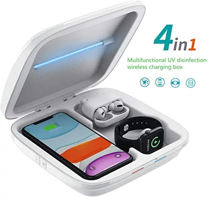 4-in-1 Wireless Charger and UV Sterilizer | Fast Charging | Comprehensive Hygiene Solution Wireless Chargers 3 in 1 4 in 1 apple charger sterilizer charging box charging station fast charger iphone magsafe portable uv sterilization sterilizer wireless charger {{ product_collections }} {{ product_description }}