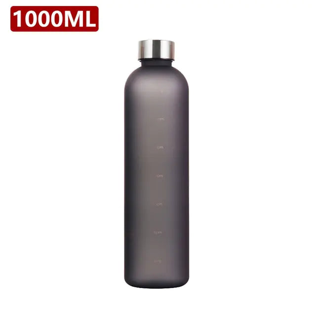 Water Bottle With Time Marker Black-Silver None Water Bottles dinning dinning table gym home hydration latest water bottle new design water bottle stylish water bottle transparent water bottle water bottle Water Bottles