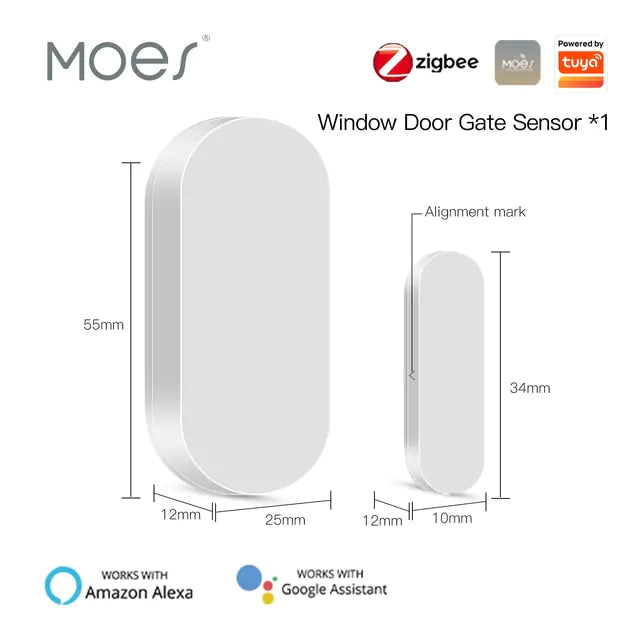 MOES Door & Window Sensor White Door Lock Safety door and window security sensor Door and Window Sensor home home security house security security smart door sensor