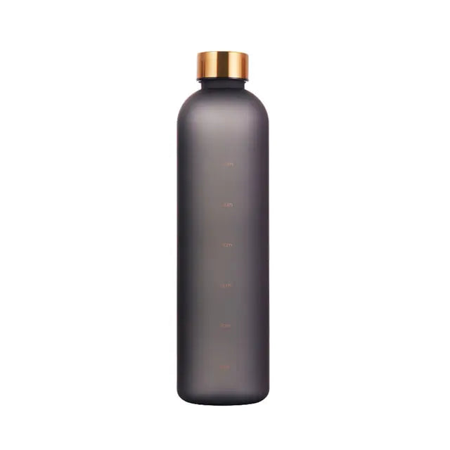 Water Bottle With Time Marker Black-Gold None Water Bottles dinning dinning table gym home hydration latest water bottle new design water bottle stylish water bottle transparent water bottle water bottle Water Bottles