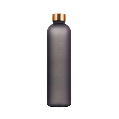 Water Bottle With Time Marker Black-Gold None Water Bottles dinning dinning table gym home hydration latest water bottle new design water bottle stylish water bottle transparent water bottle water bottle Water Bottles