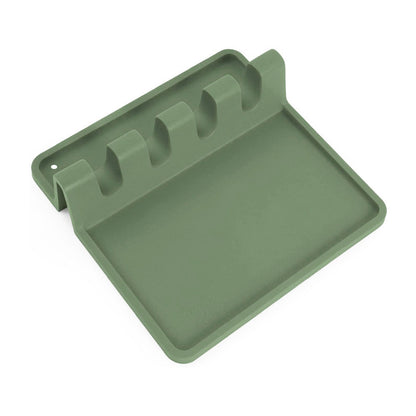 Silicone Kitchen Utensil Seat Shelf Pad Army Green Kitchen Items kitchen kitchen accessories multipurpose silicone spoon holder