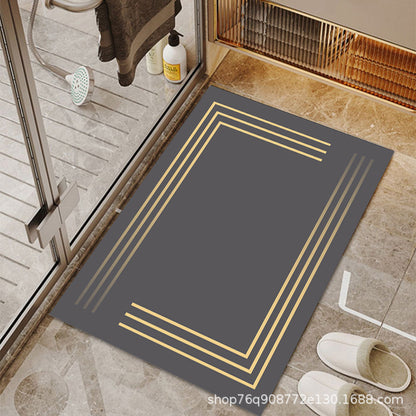 Light luxury bathroom absorbent and quick-drying floor mat diatom mud bathroom entrance door mat door mat household non-slip mat wholesale Mats