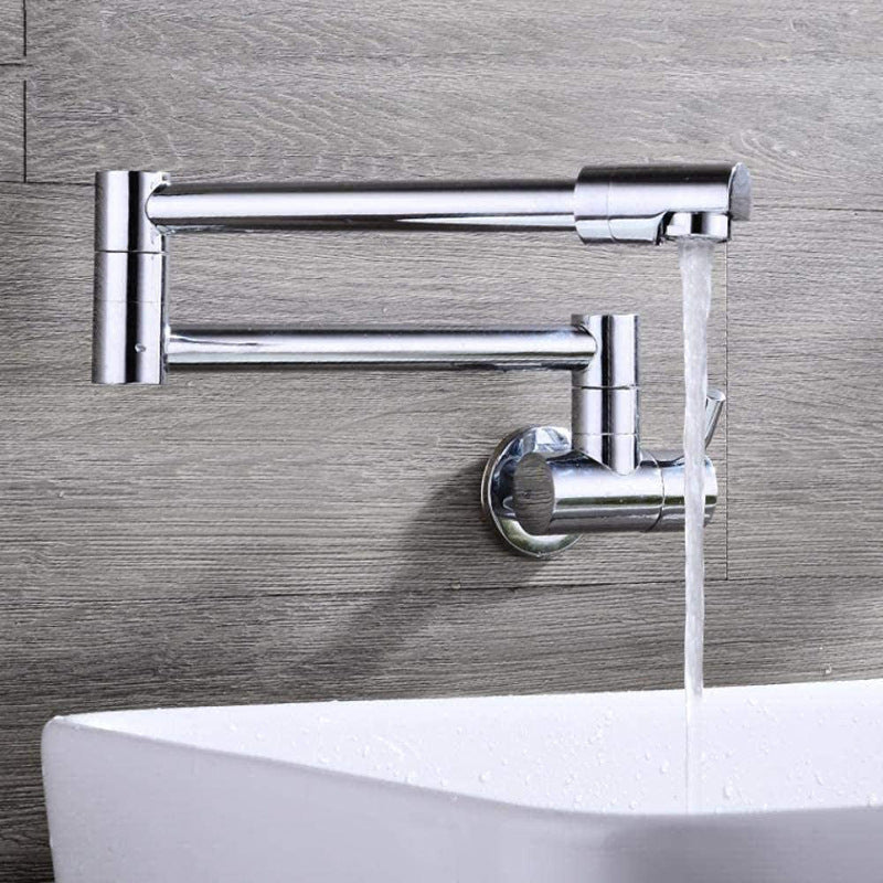 In-wall kitchen sink, single cold water faucet, retractable rotating folding mop pool, universal splash-proof, all copper Faucets Bathroom bathroom accessories bathroom items faucet faucet rack home Kitchen Storage Faucet Rack