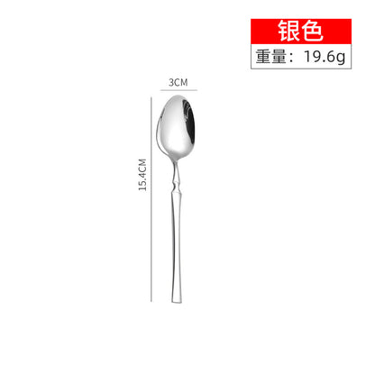 Stainless steel high-end steak knife and fork thin section small waist knife fork spoon four-piece set home hotel tableware Cutlery Set cutlery dinner spoons dinning table fork home kitchen knife spoon spoon set