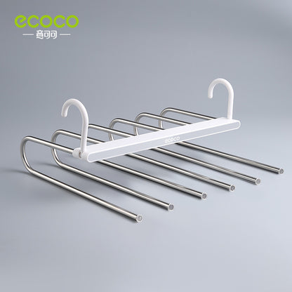 Folding pants rack telescopic multi-functional multi-layer pants hanger household magic pants clip wardrobe storage artifact pants hanger grey Storages & Racks hanger home home tools organiser organizer Organizers pants Storage wardrobe