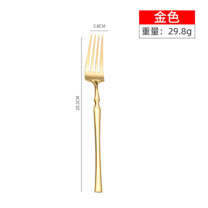 Stainless steel high-end steak knife and fork thin section small waist knife fork spoon four-piece set home hotel tableware Cutlery Set cutlery dinner spoons dinning table fork home kitchen knife spoon spoon set