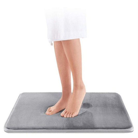 1.4cm thickened slow rebound solid color carpet flannel floor mat household bath mat water-absorbent non-slip mat door mat grey Mats Bathroom bathroom accessories bathroom items bathroom mats bathroom rugs home premium mats water absorbing mats