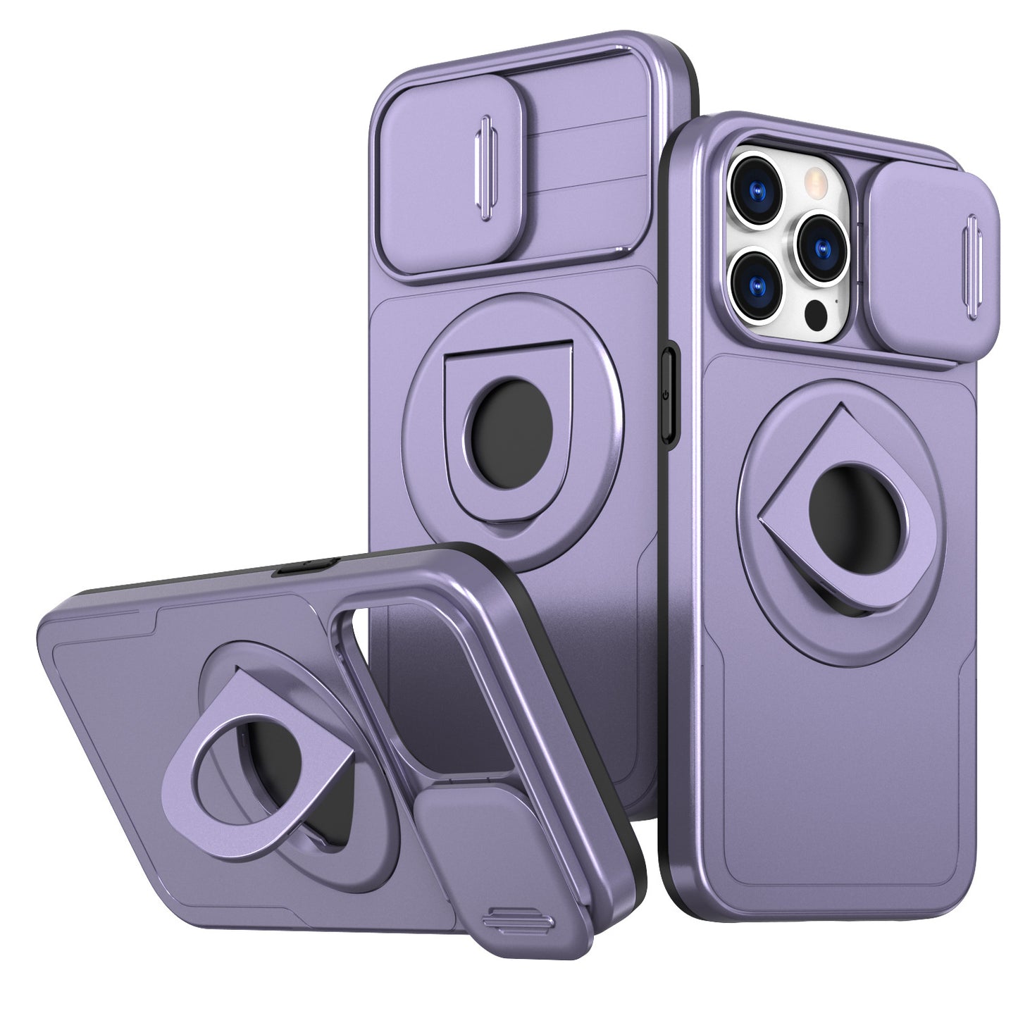 Plastic Anti-fall Shock Bracket Phone Case Light Purple 0 Bracket iPhone iPhone Cases Lens Protector Support {{ product_collections }} {{ product_description }}