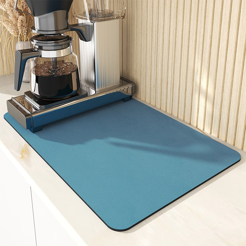 Kitchen countertop water-absorbing and draining mat wash table anti-splash dry cushion water coaster wash-free heat insulation pad solid color pad Mats & Cutting Boards coffee mats home home and kitchen Kitchen kitchen accessories kitchen items kitchen mats mats & cutting boards