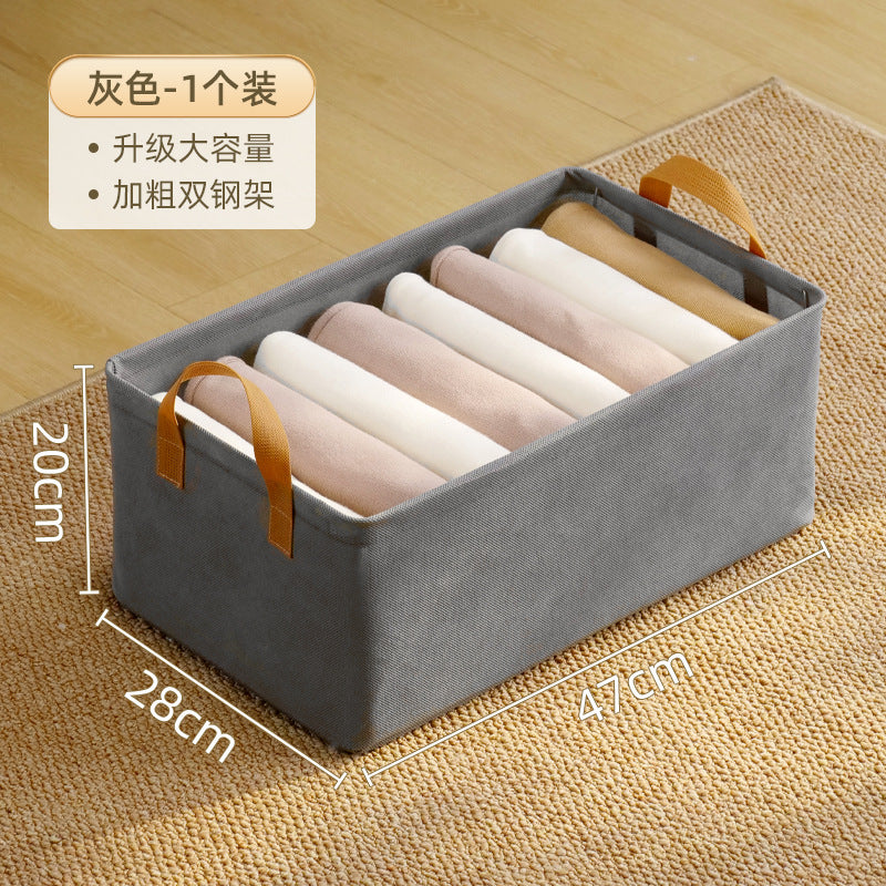 Clothes storage box thickened fabric storage basket clothes pants storage storage box dormitory home wardrobe storage box Steel Frame Clothes Storage Basket - Grey Extra Large Upgraded Extra large [47*28*20CM] Storages & Racks clothes drawer organiser home home accessories organiser organizer organizer box Organizers wardrobe