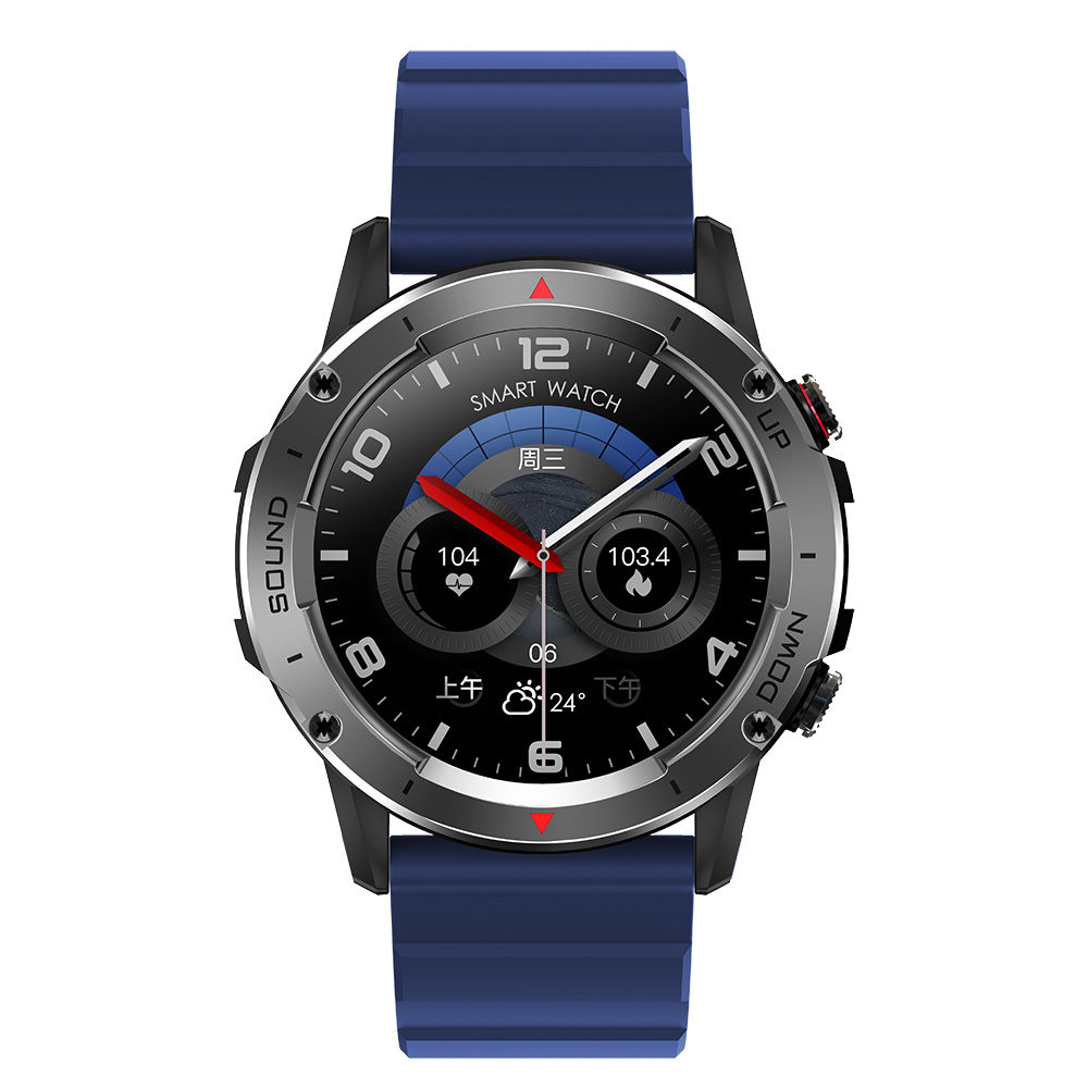 Smart Silicone Watch Bluetooth Calling Dark Blue Smart Watches blood pressure electronics heart rate monitoring smart watch steps tracking touch screen