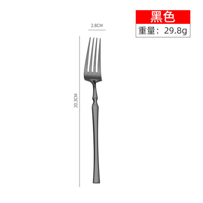 Stainless steel high-end steak knife and fork thin section small waist knife fork spoon four-piece set home hotel tableware Cutlery Set cutlery dinner spoons dinning table fork home kitchen knife spoon spoon set