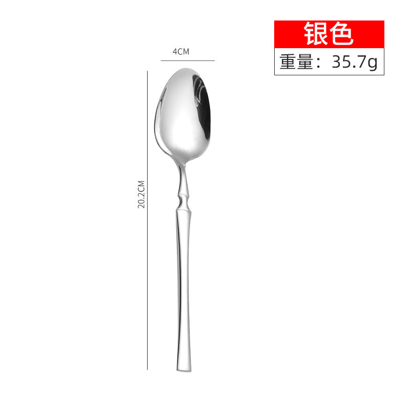 Stainless steel high-end steak knife and fork thin section small waist knife fork spoon four-piece set home hotel tableware Cutlery Set cutlery dinner spoons dinning table fork home kitchen knife spoon spoon set