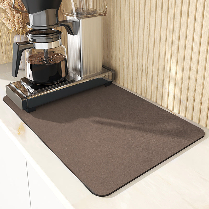 Kitchen countertop water-absorbing and draining mat wash table anti-splash dry cushion water coaster wash-free heat insulation pad solid color pad CE0118-5 Mats & Cutting Boards coffee mats home home and kitchen Kitchen kitchen accessories kitchen items kitchen mats mats & cutting boards