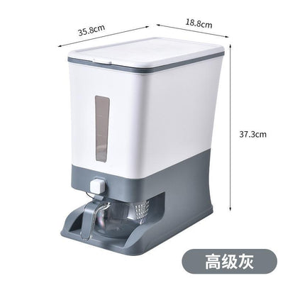 Rice bucket sealed and moisture-proof 24 kg flour bucket rice flour storage tank household kitchen tidying storage rice storage box Advanced gray color box packaging Storages & Racks home and kitchen Kitchen kitchen items Rice Storage Box