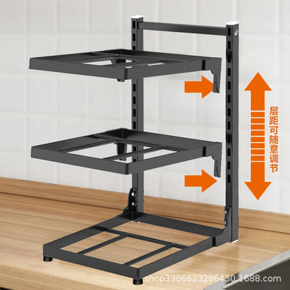 Kitchen sink rack household multi-layer multi-functional pot storage rack stove cabinet adjustable pot rack Storages & Racks home home and kitchen storage storage rack