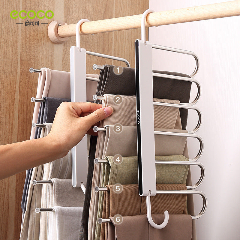 Folding pants rack telescopic multi-functional multi-layer pants hanger household magic pants clip wardrobe storage artifact pants hanger Storages & Racks hanger home home tools organiser organizer Organizers pants Storage wardrobe