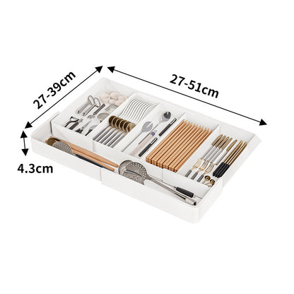 Kitchen drawer storage partition simple chopsticks knife and fork tableware storage box free combination home desktop partition Upgraded C type: three-division, three-sided telescopic Storages & Racks drawer organiser kitchen kitchen accessories Kitchen Gadgets kitchen items organiser organizer organizer box Organizers Storage storage rack utensils organizer
