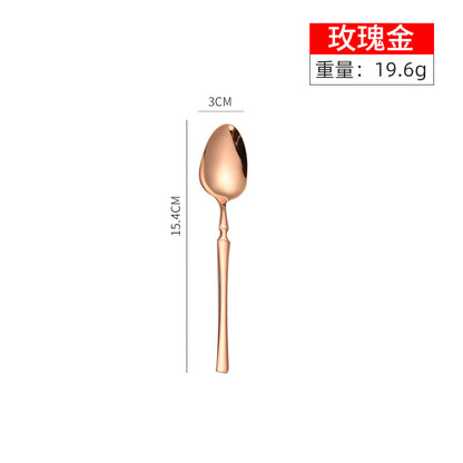 Stainless steel high-end steak knife and fork thin section small waist knife fork spoon four-piece set home hotel tableware Cutlery Set cutlery dinner spoons dinning table fork home kitchen knife spoon spoon set