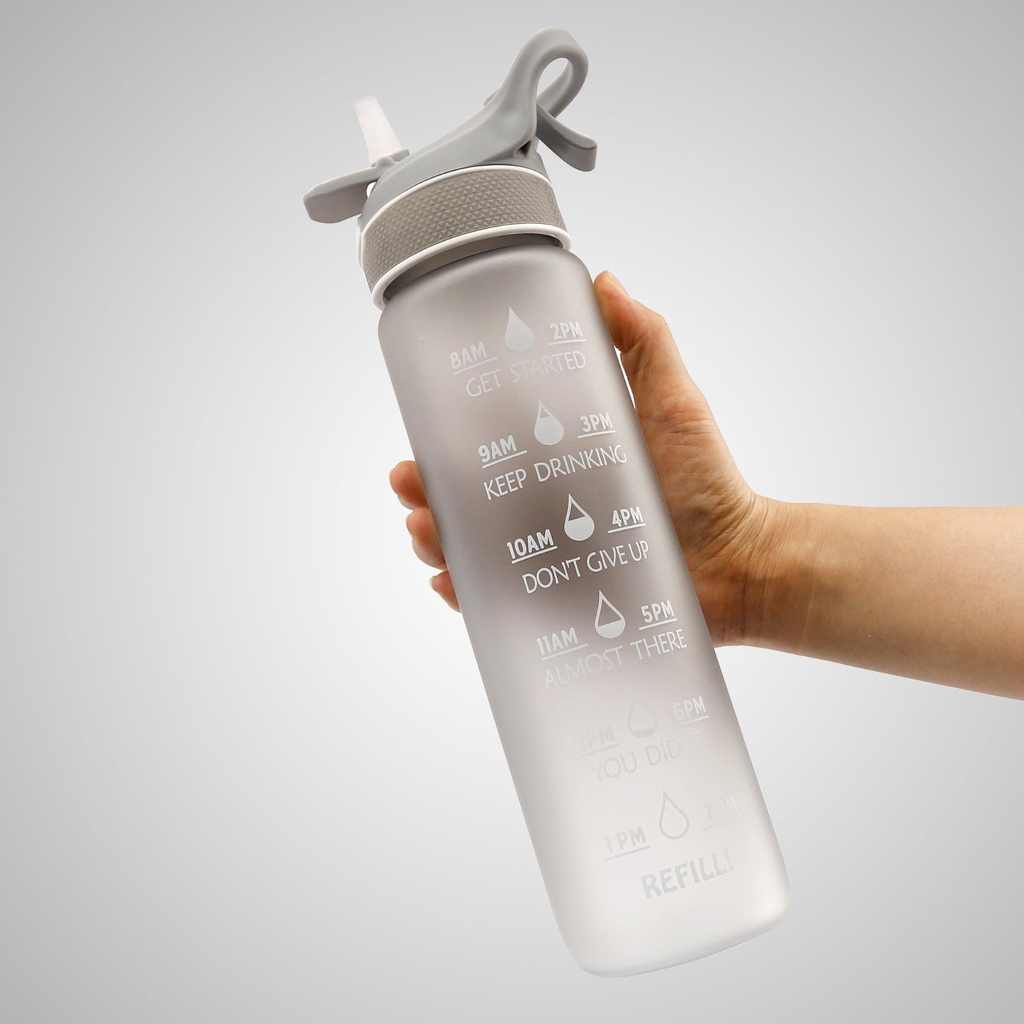 Water Bottle Scrub Bounce Cover Straw Space Cup Sports Water Bottle Grey 1000ml Water Bottles bottle with straw dinning table home kitchen matchless online motivational bottle water bottle