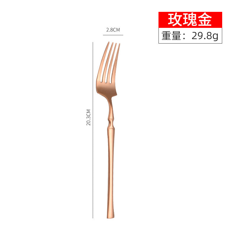 Stainless steel high-end steak knife and fork thin section small waist knife fork spoon four-piece set home hotel tableware Cutlery Set cutlery dinner spoons dinning table fork home kitchen knife spoon spoon set