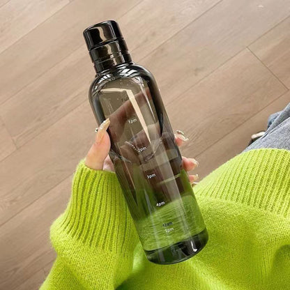 Time Graduated Glass Men's And Women's Car Transparent Plastic Cup Black Water Bottles beat the heat glass bottle water bottle