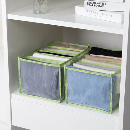 Clothes Storage Box Jeans Pants Sorting Box Wardrobe Wardrobe Clothes Drawer Separator Bag Mesh Upgrade Wizard Green Storages & Racks clothes drawer organiser home organiser organizer organizer box Organizers wardrobe