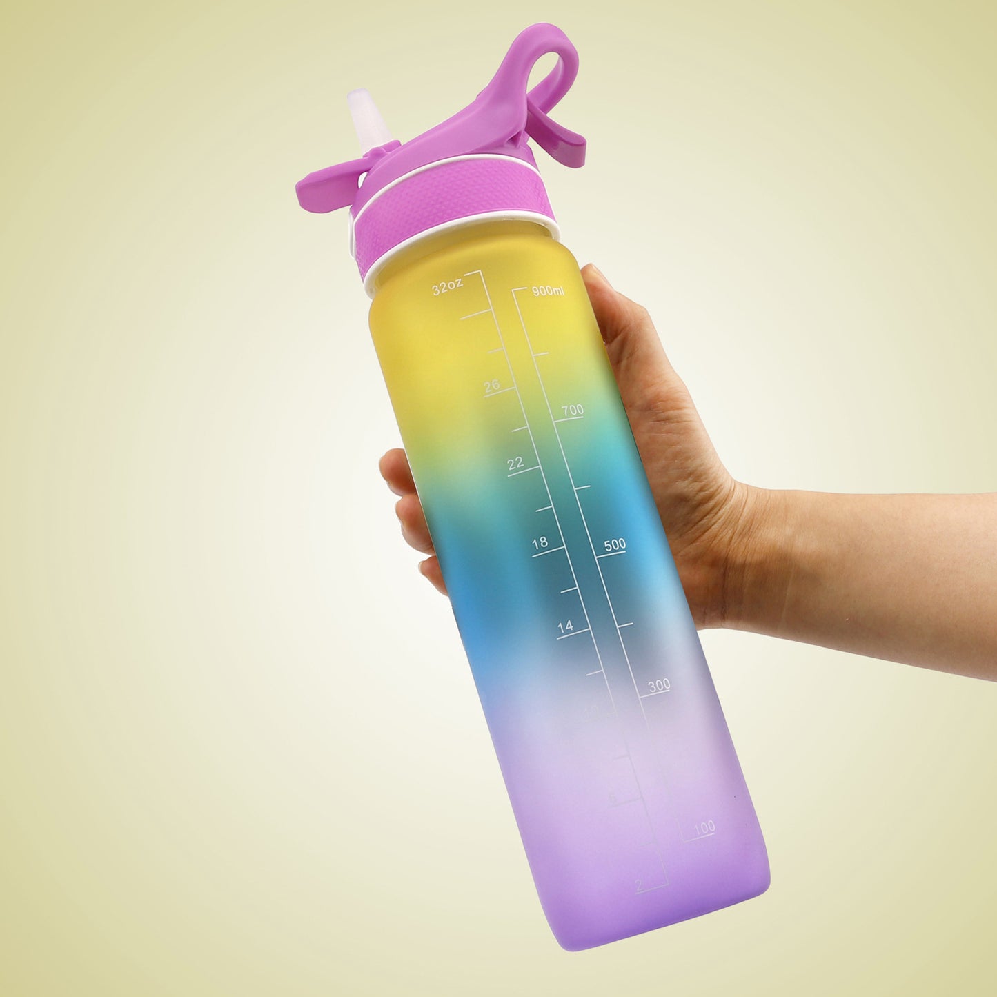 Water Bottle Scrub Bounce Cover Straw Space Cup Sports Water Bottle Yellow Blue Purple 1000ml Water Bottles bottle with straw dinning table home kitchen matchless online motivational bottle water bottle