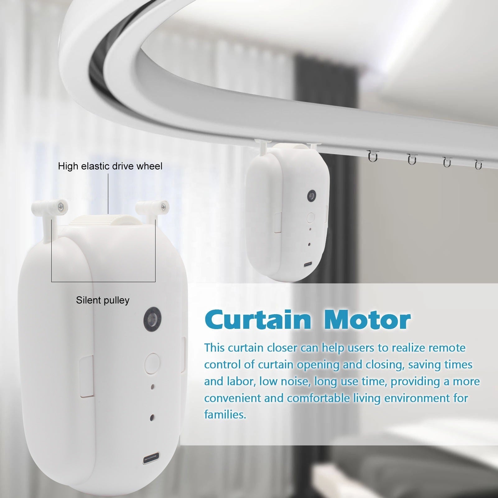 Smart Home Curtain Companion Track-free Installation Timing Switch Remote Control Bluetooth Smart Electric Curtain Robot Electronics Accessories Automatic curtain curtain mover home home accessories home tools living room mover