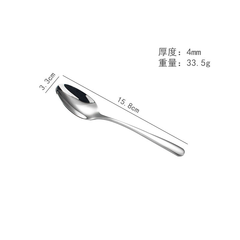 Thickened 304 stainless steel table spoon western tableware set steak knife fork hotel supplies coffee spoon dessert ice spoon 304 Youyou - No. 3 pointed tea spoon Cutlery Set cutlery set dinner dinning table fork home kitchen knife spoon stainless steel