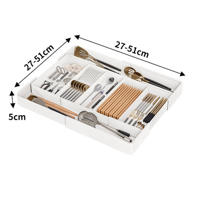 Kitchen drawer storage partition simple chopsticks knife and fork tableware storage box free combination home desktop partition Upgraded D model: three-division, four-sided telescopic Storages & Racks drawer organiser kitchen kitchen accessories Kitchen Gadgets kitchen items organiser organizer organizer box Organizers Storage storage rack utensils organizer
