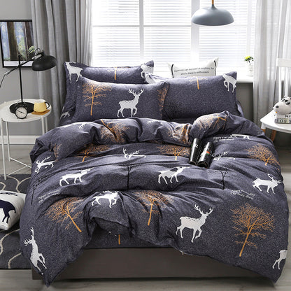 Bedding Four-piece Set Bed Sheet Quilt Cover Deer Back Bed Sheets bed sheet home living room quilt cover