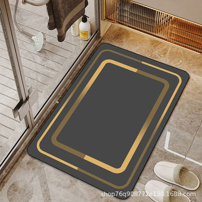 Light luxury bathroom absorbent and quick-drying floor mat diatom mud bathroom entrance door mat door mat household non-slip mat wholesale Mats