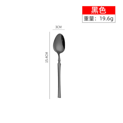 Stainless steel high-end steak knife and fork thin section small waist knife fork spoon four-piece set home hotel tableware Cutlery Set cutlery dinner spoons dinning table fork home kitchen knife spoon spoon set