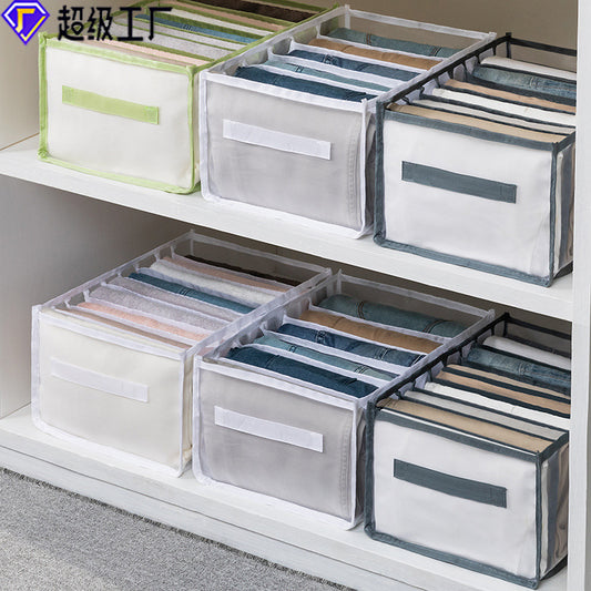 Clothes Storage Box Jeans Pants Sorting Box Wardrobe Wardrobe Clothes Drawer Separator Bag Mesh Storages & Racks clothes drawer organiser home organiser organizer organizer box Organizers wardrobe