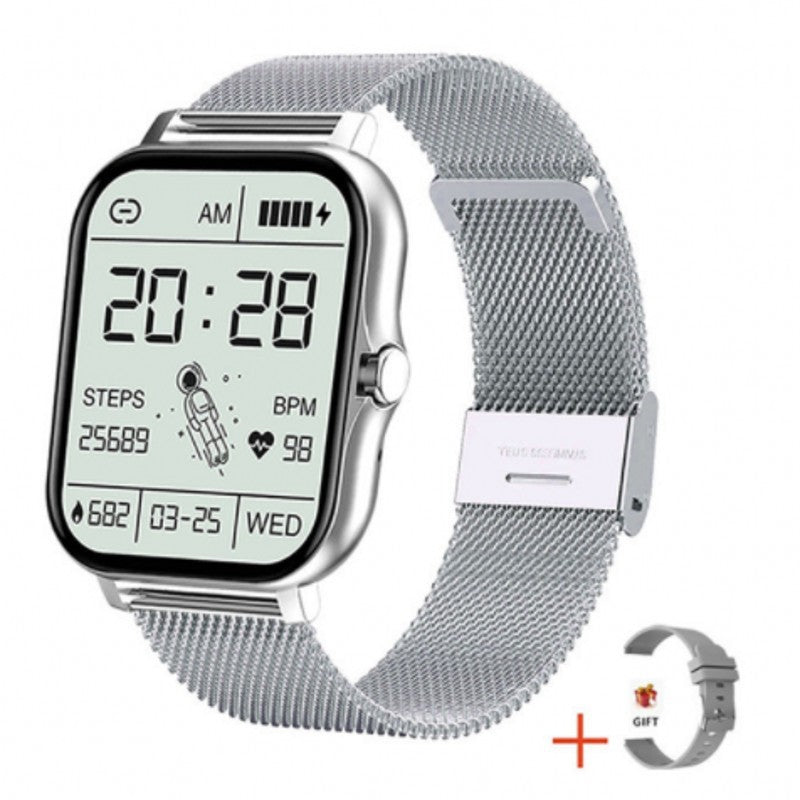 GT20 Smart Watch Bluetooth Call Music 1.69 Full Touch Large Screen Astronaut Watch Health Monitoring silver double strap Smart Watches android electronics smart watch smart watches