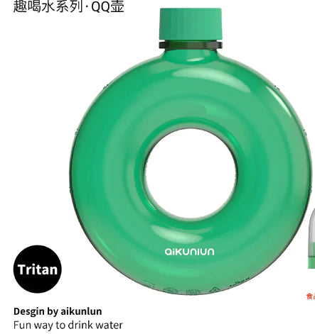 Donut Shaped Water Bottle Green 1.0L Water Bottles Bottle dinning dinning table Donut home stylish water bottle Water water bottle