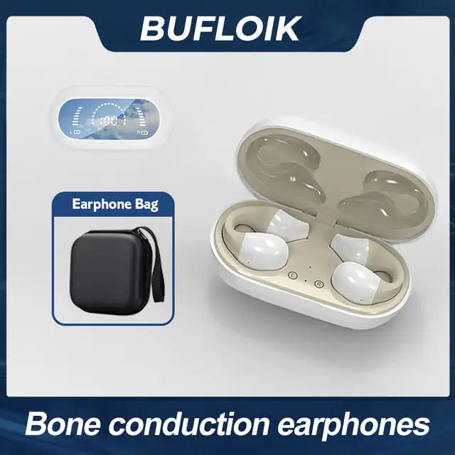 Bluetooth 5.2 Bone Conduction Earphone Ear Clip Headphones & Earbuds 20h music time earphones audio audio device Bluetooth 5.2 Bone Conduction Earphone Ear Clip conduction earphones for running Earphone earphone for running electronics long running music time earphones touch operated earphone