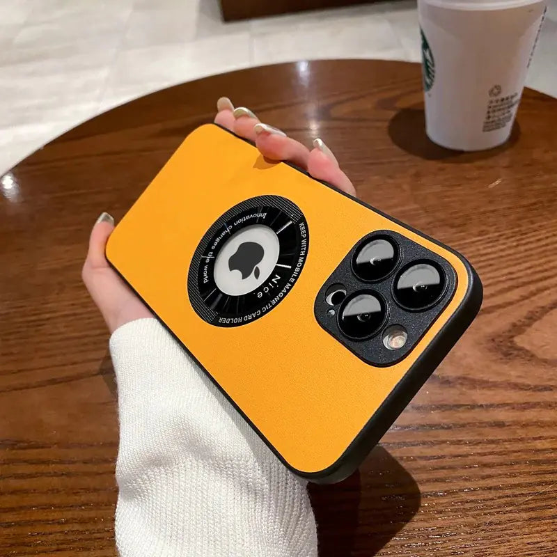 Leather Magsafe Case for iPhone Yellow Mobile Phone Cover & Protectors electronics iPhone Leather Magsafe Case for iPhone matchless matchless online matchlessonline mobile mobile accessories mobile case mobile cover mobile phone mobile phone accessories mobile phone cover mobile phone safety