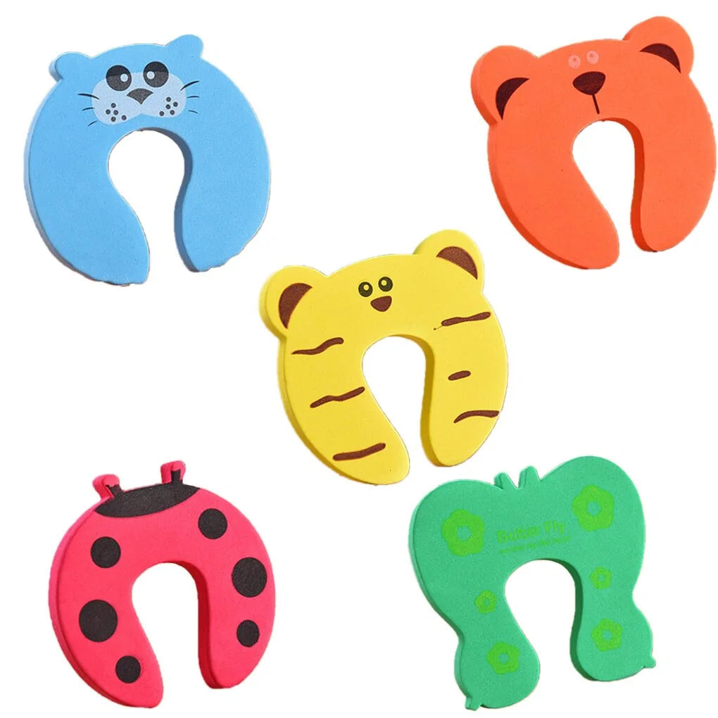 5Pcs Baby Door Stopper Hand Pinch Guard - Cartoon Animal Design Kids Protection child safety door stopper drawer stopper hinge stopper safety {{ product_collections }} {{ product_description }}