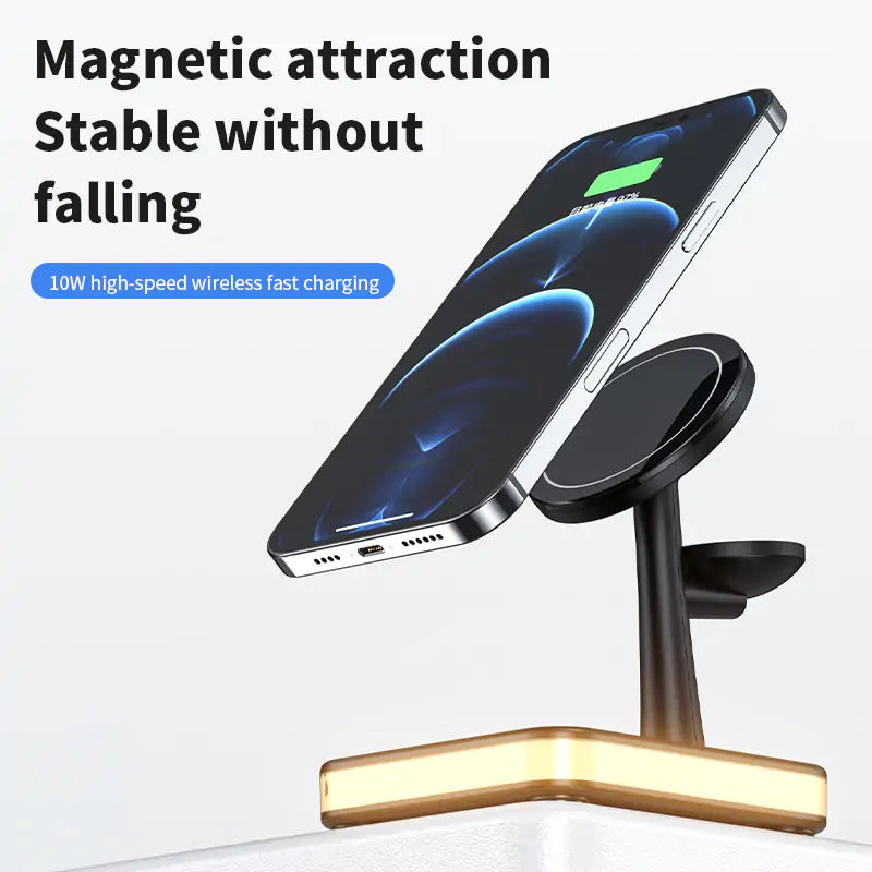 25W Magnetic Wireless Charger Stand | Fast & Efficient | Qi-Certified Wireless Chargers 22w 25w 3 in 1 air poods airpods apple apple watch charger charging pads charging station fast charger iphone led light magsafe mbile charger stand table lamp wireless charger {{ product_collections }} {{ product_description }}