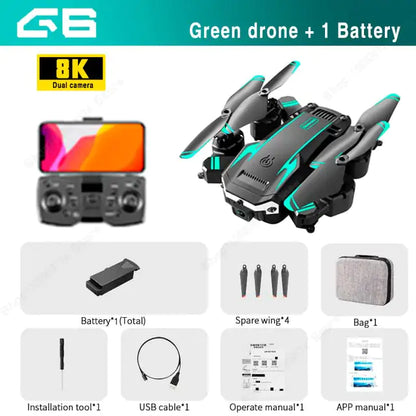 GPS Drone 8k Profesional HD Camera Obstacle Avoidance Aerial Photography Foldable Quadcopter Green Dual 8K-1B Drones drone drone with camera 8k electronics video devices