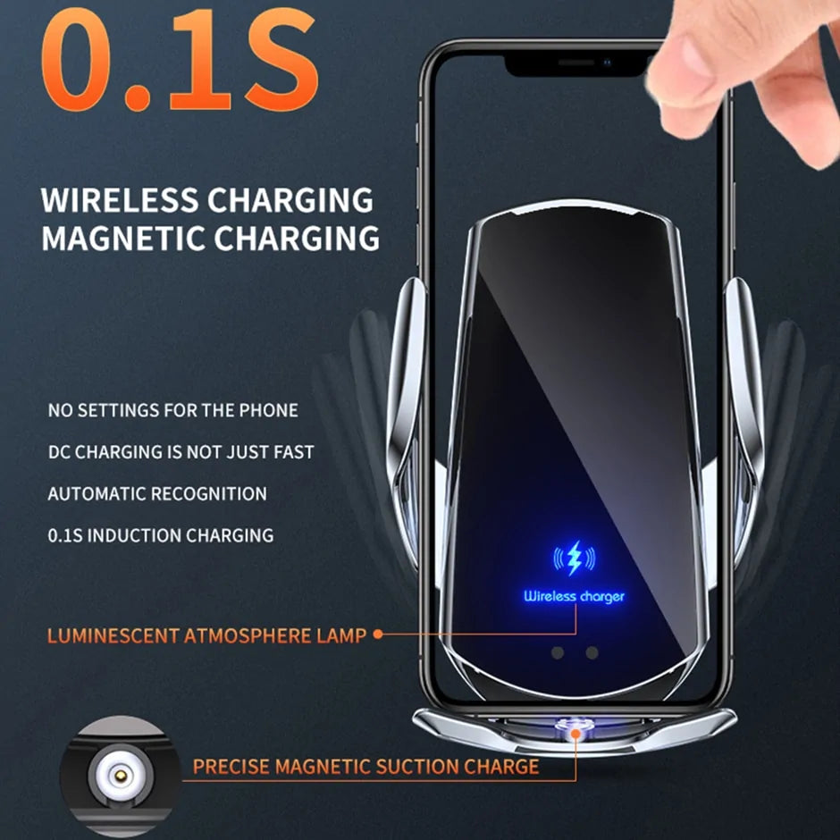 Automatic Car Wireless Charger | Fast & Efficient | Seamless Charging On-the-Go Wireless Mobile Chargers for Cars auto auto adjust car charger fast charger light indication mobile charger sensinng wireless charger {{ product_collections }} {{ product_description }}