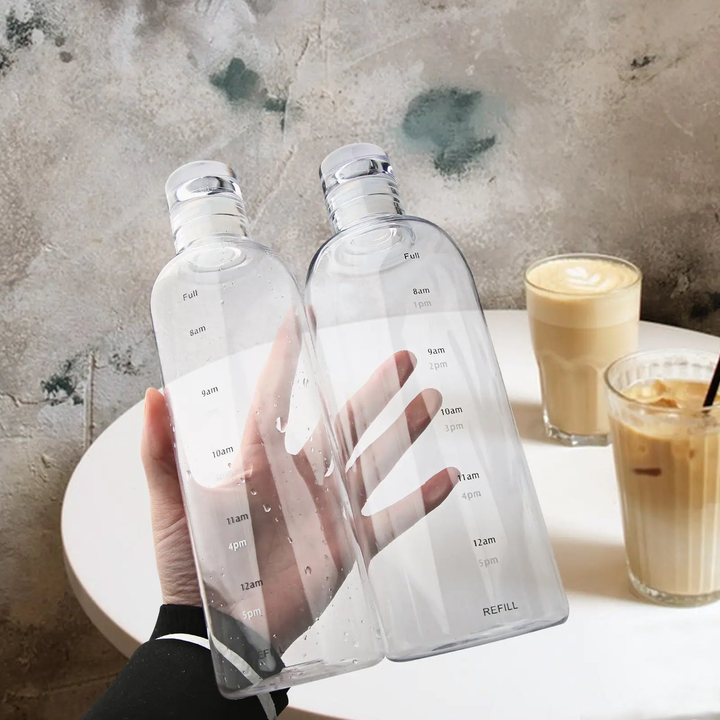 Straw Water Bottle with Time Marker Water Bottles dinning dinning table home new design water bottle PC Plastic Sport stylish water bottle transparent water bottle Water Bottle Water Bottles