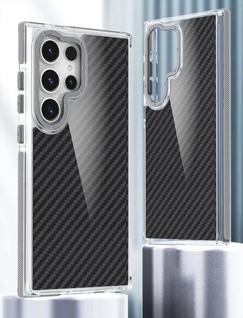 Hybrid Bumper Armor Carbon Fiber Shock Absorber Cover For Samsung Galaxy Gray Mobile Phone Cover & Protectors electronics electronics accessories mobile phone cover mobile phone covers Samsung